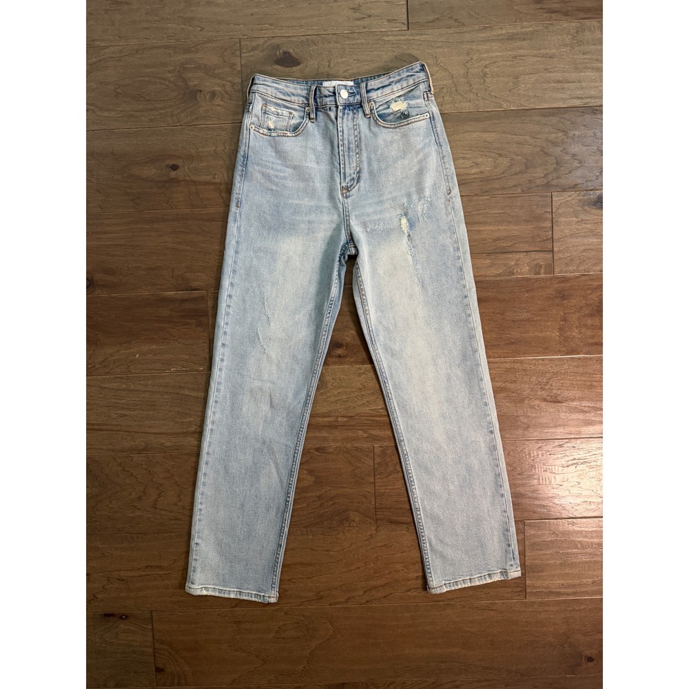 Dear John High Rise Straight Leg Distressed Light Wash Jeans Size 25